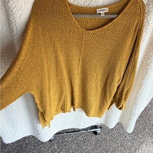 eesome Mustard V-Neck Sweater